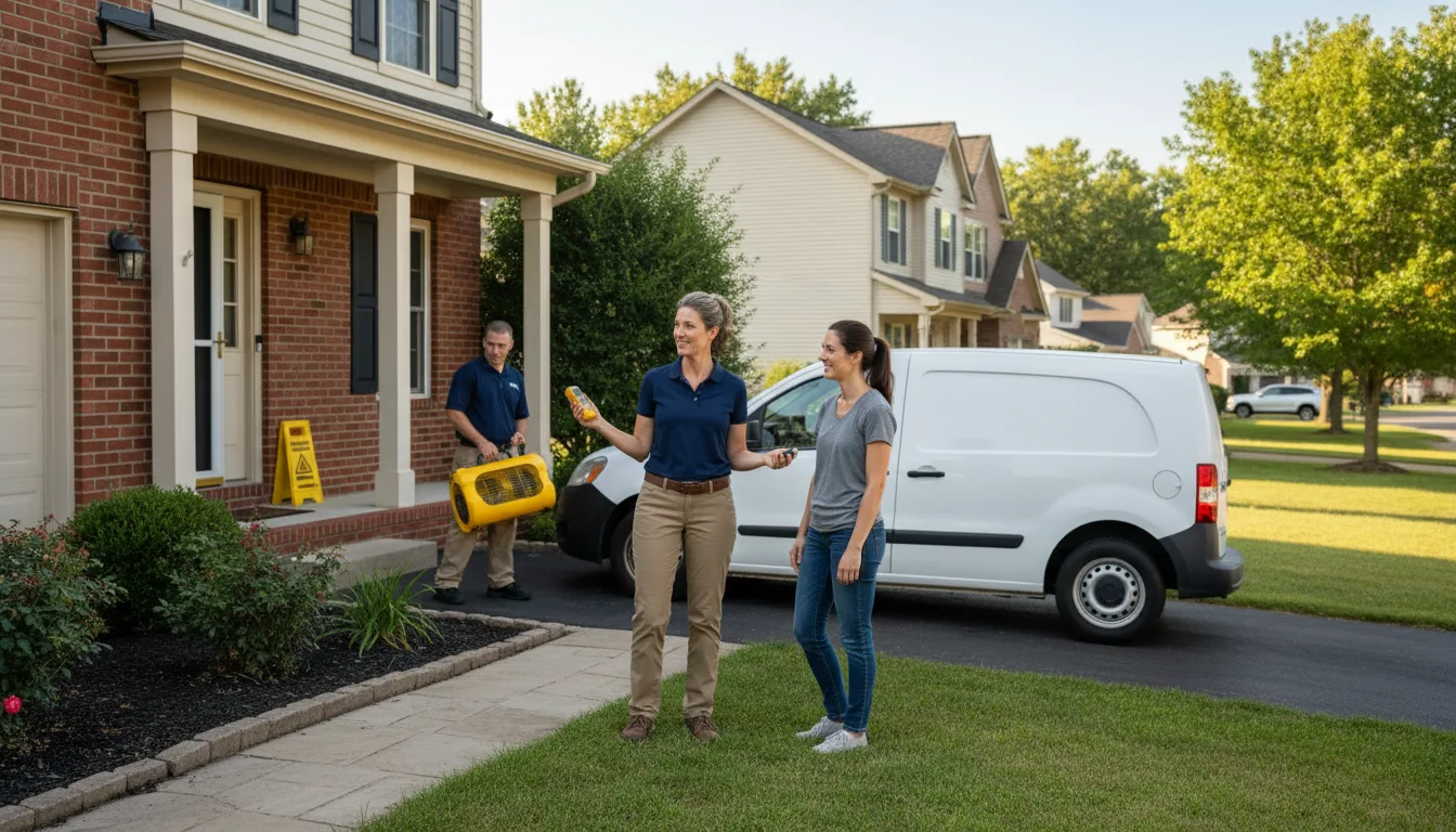 Residential water damage restoration in Justice, IL